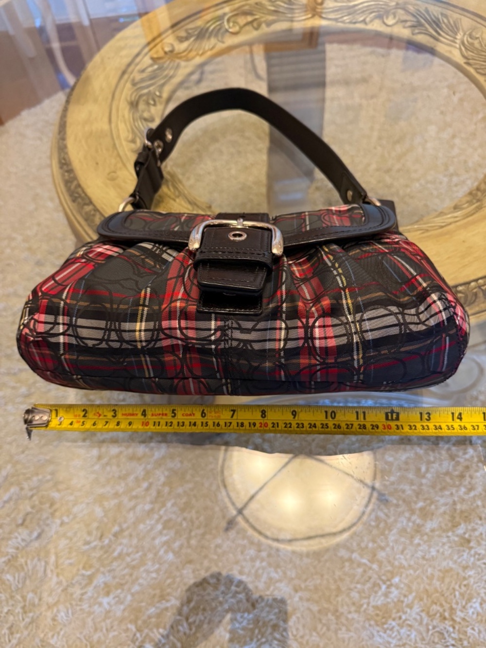 Coach Soho Tartan Plaid Signature C Shoulder Bag Double Hang Tags F15485 - Picture 13 of 13